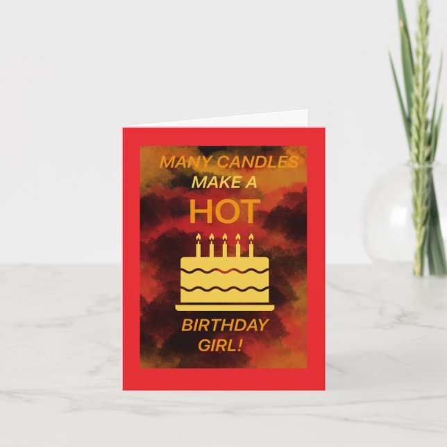Hett Birthday-flickkort Helgkort (Framsida)
