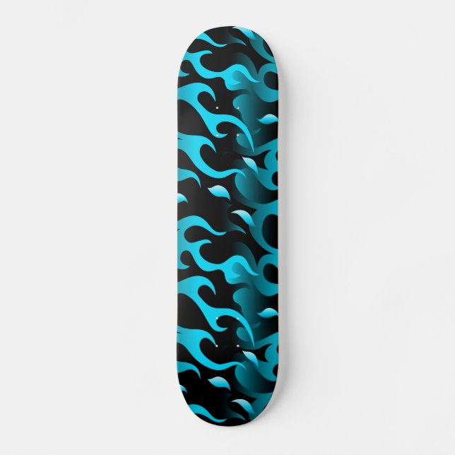 Hett blå flammor skateboard bräda 21,5 cm (Framsida)