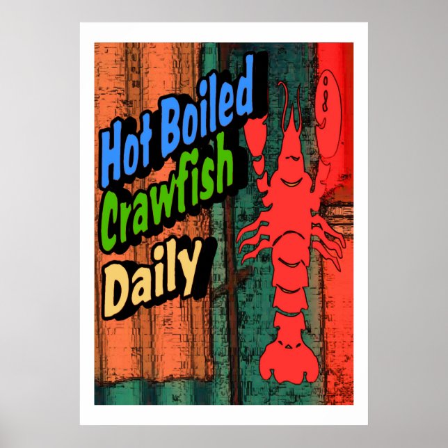 Hett Boiled Kräftor Daily Sign Poster (Framsidan)
