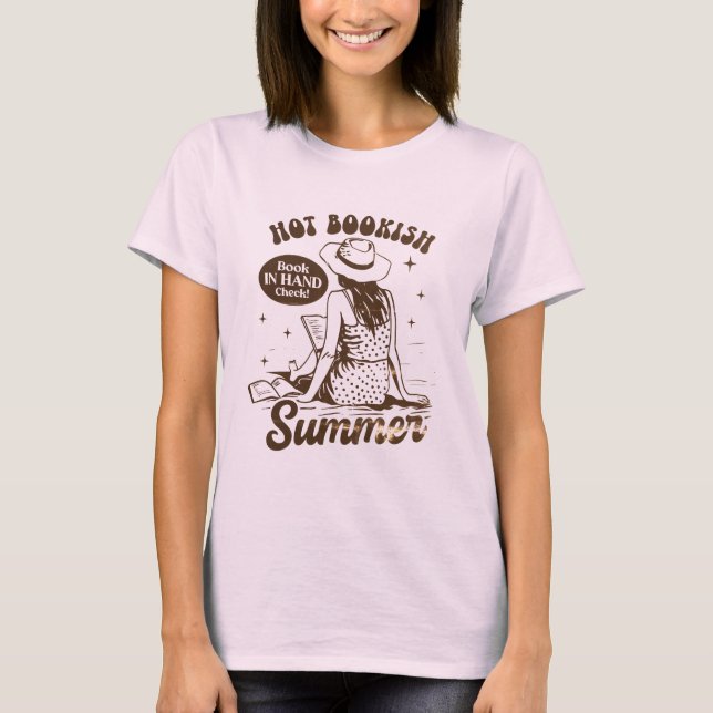 Hett bokish bok in hand check sommar t shirt (Framsida)