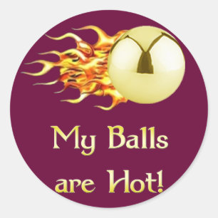 Hett Bollar Flaming Pinball Runt Klistermärke