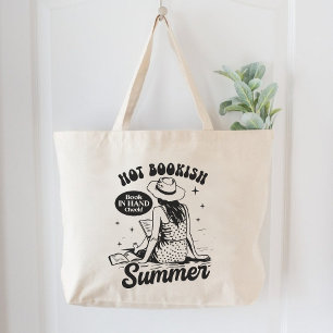 Hett Bookish Summer Bok Älskare Reader Jumbo Tygkasse