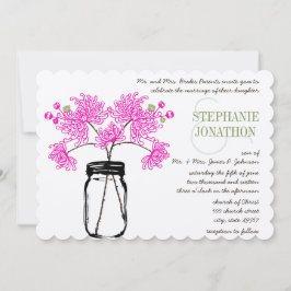 Hett Bright Rosa Mason Burk Wildblomma Bröllop Inbjudningar