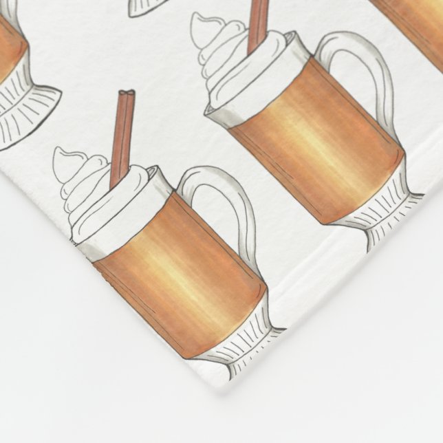 Hett Butted Rum Helgdag Vinterjuldryck Fleecefilt (Hörn)