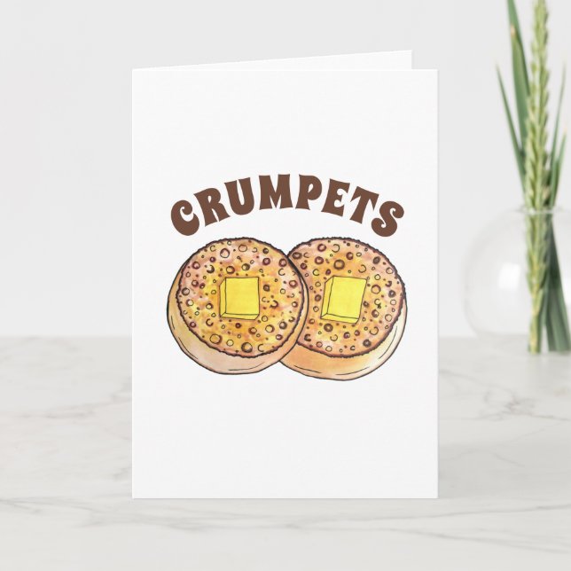 Hett Buttered Crumpets UK Cuisine British Food Kort (Framsida)