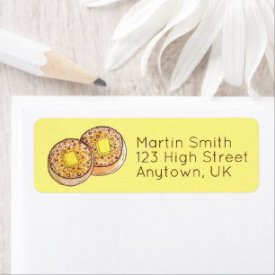 Hett Buttered Crumpets UK Cuisine British Food Returadress Etikett