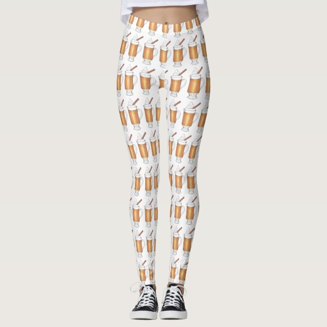 Hett Buttered Rum Helgdag Drinks jul Beverage Leggings (Framsida)