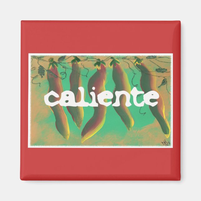 Hett Caliente Jalapeno Peppers Magnet (Framsidan)