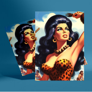 Hett Cavewomen Vykort