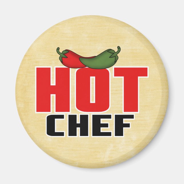 Hett Chef (rödpaprika och paprika av Grönt) Magnet (Framsidan)