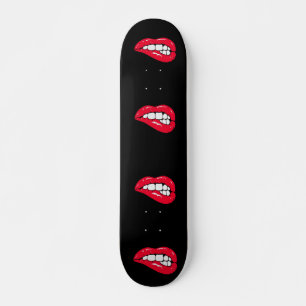 Hett Cherry Läppar Black Licorice Pop Art Deck Mini Skateboard Bräda 18,5 Cm