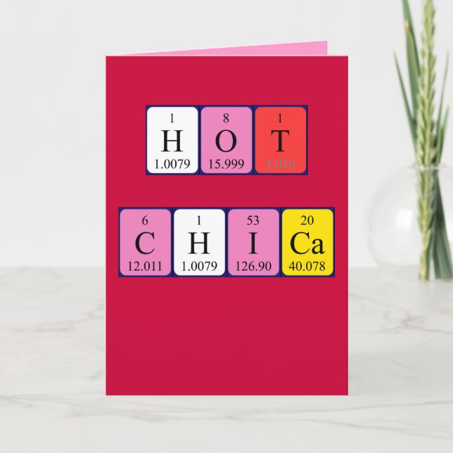 Hett Chica periodiskt bord Valentine-kort Helgkort (Framsida)