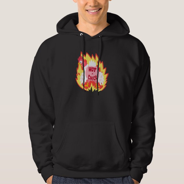 Hett Chick om brandkyckling Hoodie (Framsida)