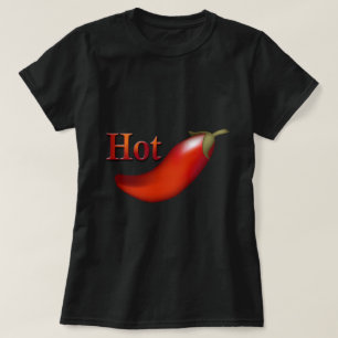 Hett Chili Pepper Dam Black T-shirt