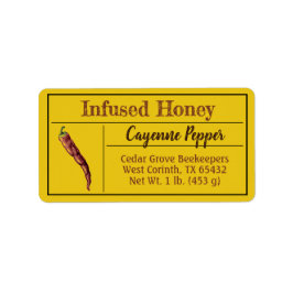 Hett Chili Pepper Infused honey Adressetikett