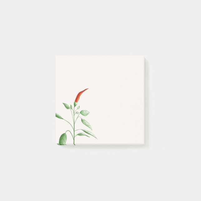 Hett Chili Pepper Plant Botanical Illustration Post-it Block (Framsida)