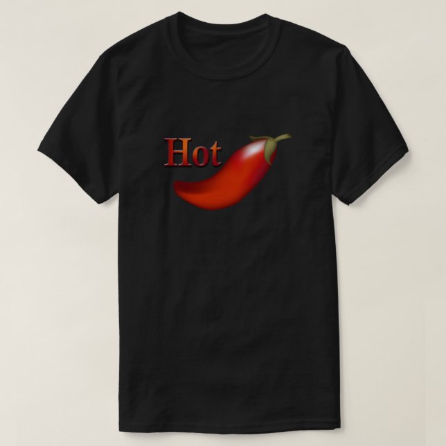 Hett Chili Pepper T-shirt Black (Design framsida)