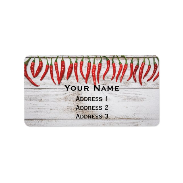 Hett Chili Peppers Gräns Adressetikett (Framsidan)