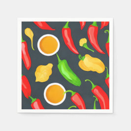 Hett Chili Peppers Mönster Pappersservett
