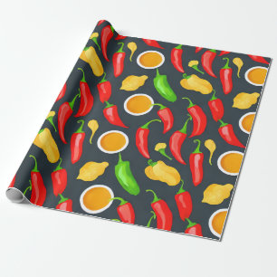 Hett Chili Peppers Mönster Presentpapper