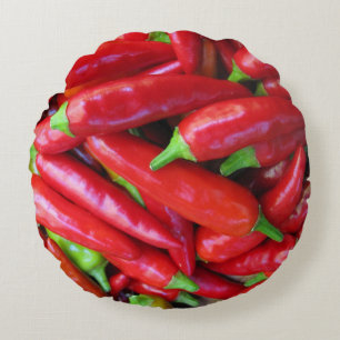 Hett Chili Peppers Round Dekorativ kudde