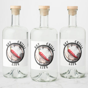 Hett chili spritflaskor etikett