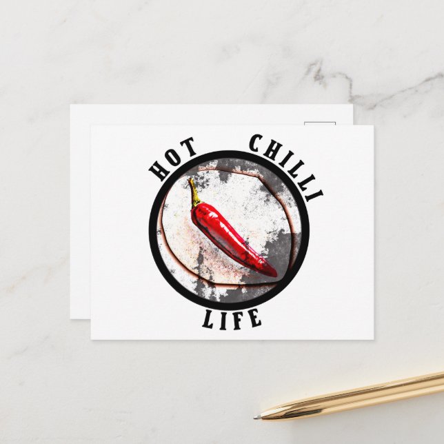 Hett chili vykort (Fram/Back In Situ)