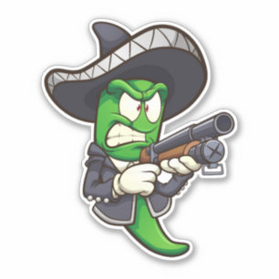Hett Chilis - Grönt Mariachi Klistermärken