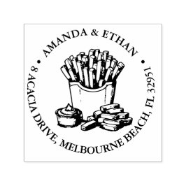 Hett Chip Party Snack-tema Självfärgande Stämpel