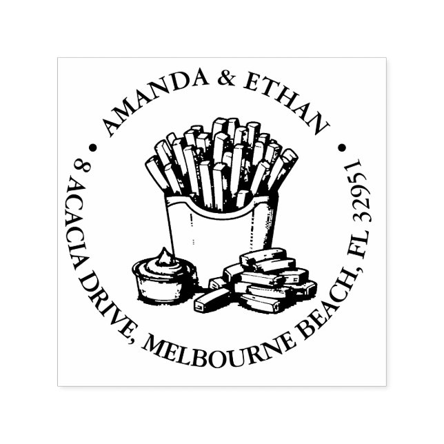 Hett Chip Party Snack-tema Självfärgande Stämpel (Design)