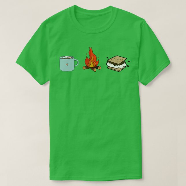 Hett Choco Campfire och Smores T Shirt (Design framsida)