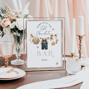Hett Choco Pub Pumpkin Rustic Fall Baby Shower Poster