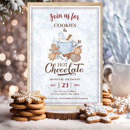 Hett Chocolate and Cookies Blue jul Party Inbjudningar