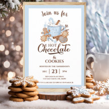 Hett Chocolate and Cookies Blue Modern jul