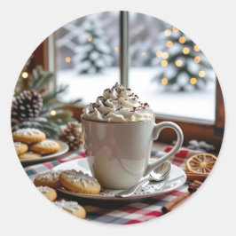 Hett Chocolate and Sugar Cookies Festive jul Runt Klistermärke