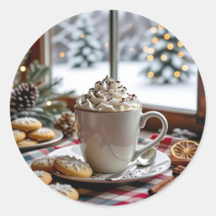 Hett Chocolate and Sugar Cookies Festive jul Runt Klistermärke