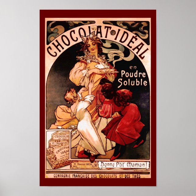 Hett Chocolate Beverage Fransk and Print Poster (Framsidan)