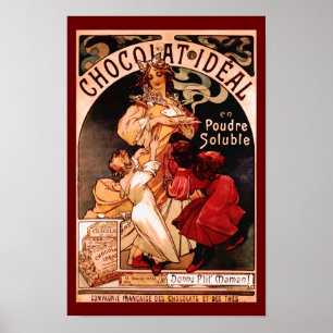 Hett Chocolate Beverage-Fransk och utskrift Poster