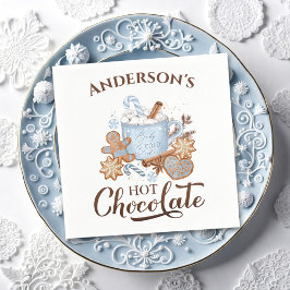 Hett Chocolate Blue jul Namn Papper Napkins Pappersservett