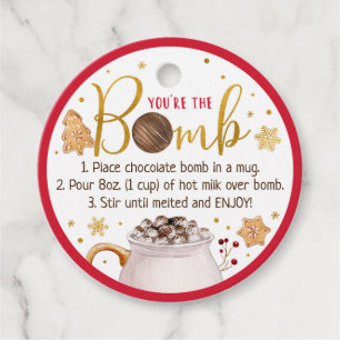 Hett Chocolate Bomb Hett Cocoa Bomb Instruction Gåvor Etiketter
