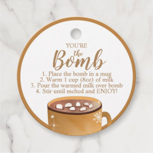 Hett Chocolate Bomb Märkre Du är Bomb Cocoa Gåvor Etiketter