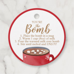 Hett Chocolate Bomb Märkre Du är Bomb Cocoa Gåvor Etiketter