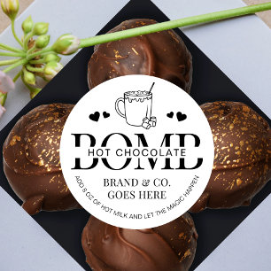 Hett Chocolate Bomb Minimalist Cocoa Instructions Runt Klistermärke