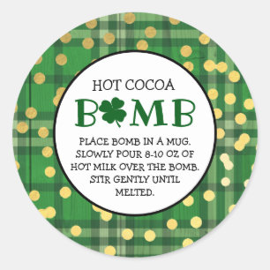 Hett Chocolate Bomb St Patricks Cocoa Bomb Runt Klistermärke