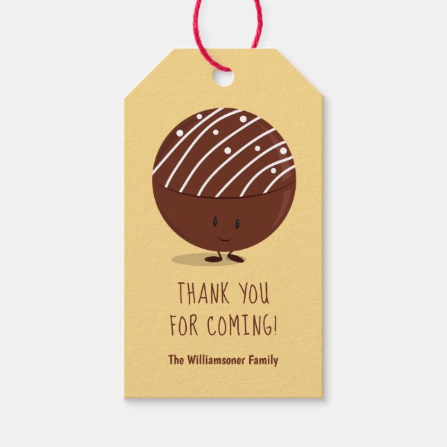 Hett Chocolate Bomb Tack Presentetikett (Framsidan)