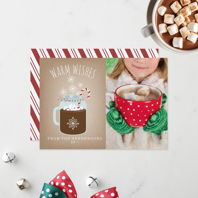 Hett Chocolate Candy cane-fotojulkort Julkort (Skapare uppladdad)