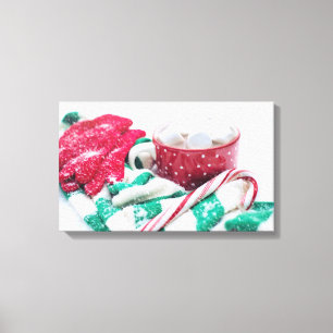 Hett Chocolate & Candy cane jul Canvastryck