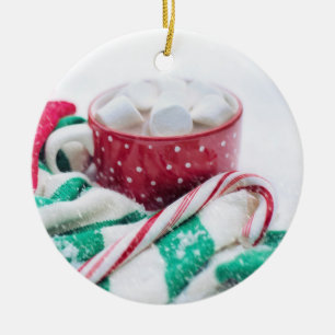 Hett Chocolate & Candy cane jul Julgransprydnad Keramik