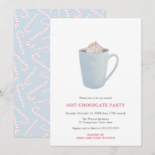 Hett Chocolate Candy cane Kakaojul Party Inbjudningar