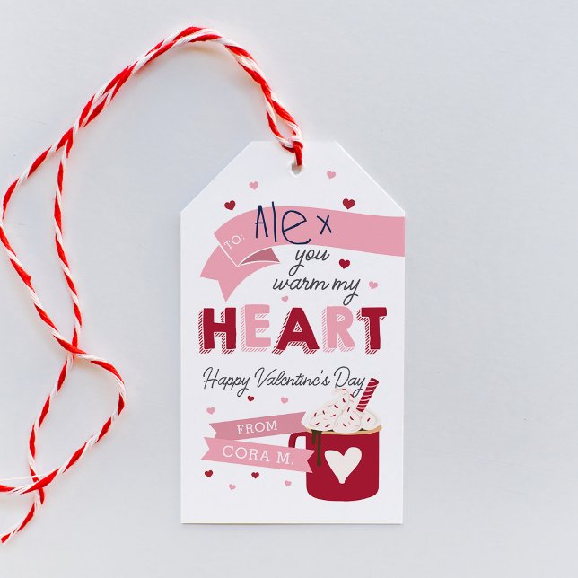 Hett Chocolate Classroom Valentines day-kort Presentetikett (Skapare uppladdad)